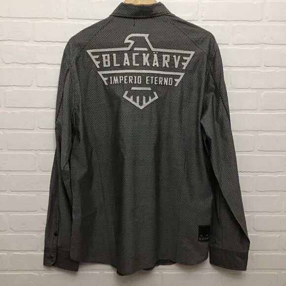 BLACKARV Men’s Grey 100% Cotton Button Down Shirt | Designer XXL Long Sleeve - Picture 3 of 15